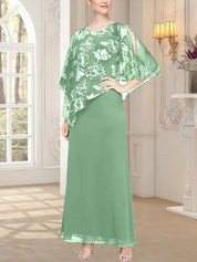 Robe longue en maille pailletée avec corsage asymétrique fantaisie superposé 