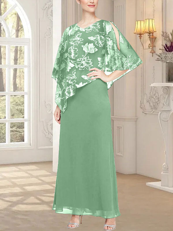 Robe longue en maille pailletée avec corsage asymétrique fantaisie superposé 