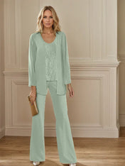 Chiffon Mother of the Bride Pantsuits with Jacket