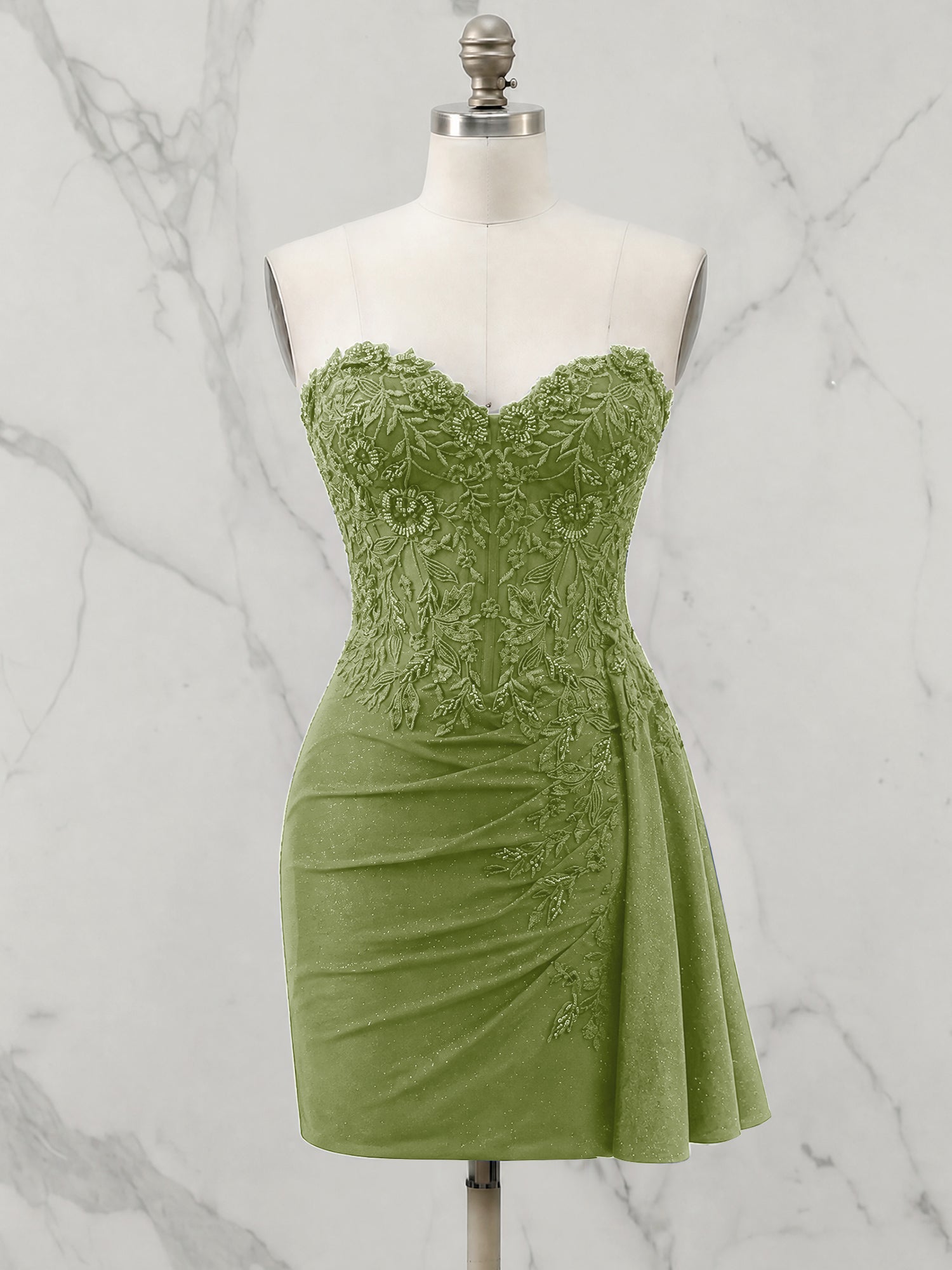 Strapless Sweetheart Draped Mini Homecoming Dress