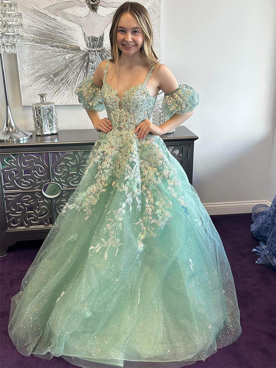 SageGreenFloralGlitterTullePromDresswithPuffSleeves_2.jpg