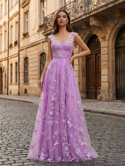 Sage Green Sweetheart A Line Butterfly Tulle Corset Prom Dress
