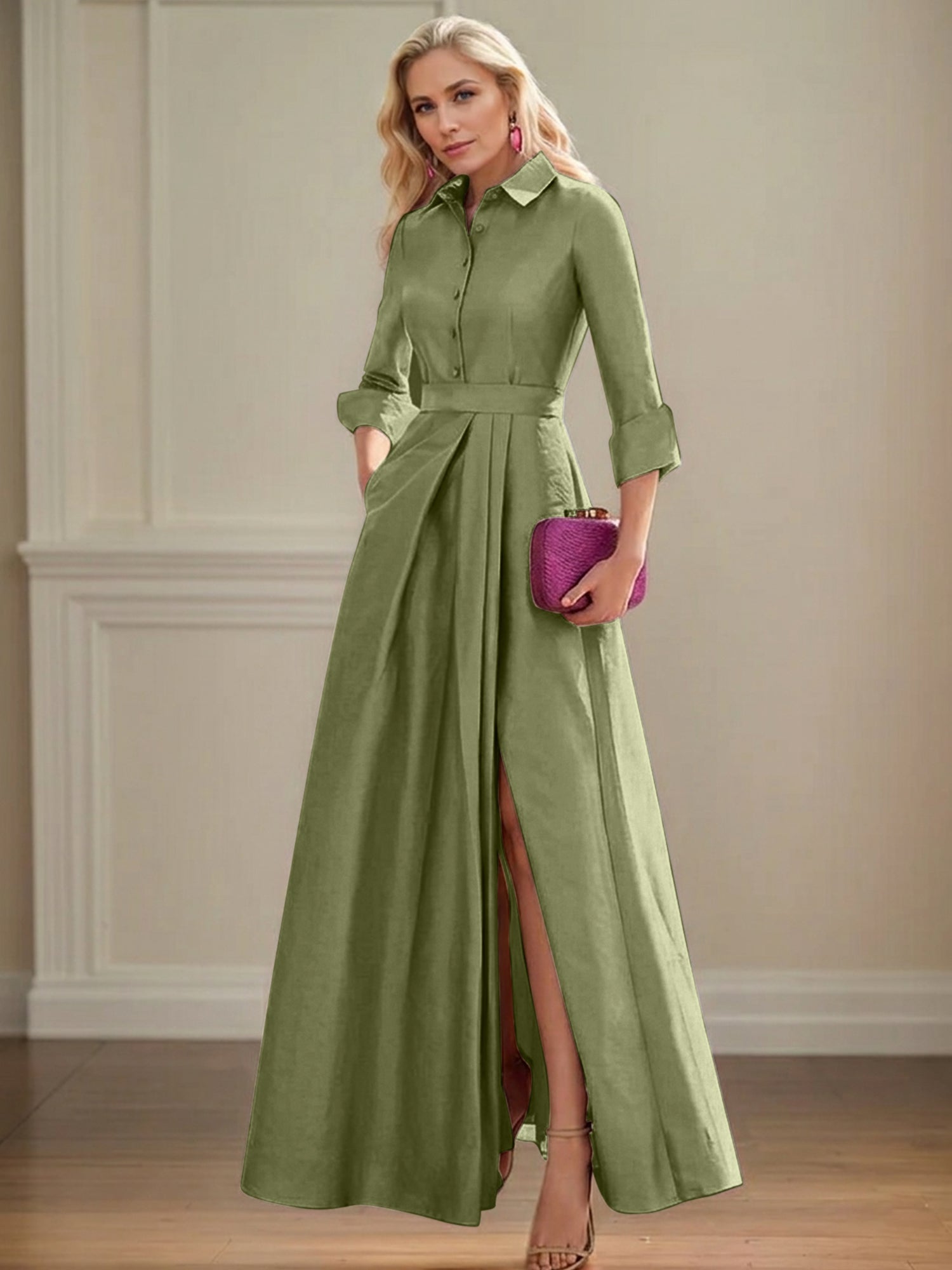 4 Sleeves Floor Length Mother of the Bride Dresses