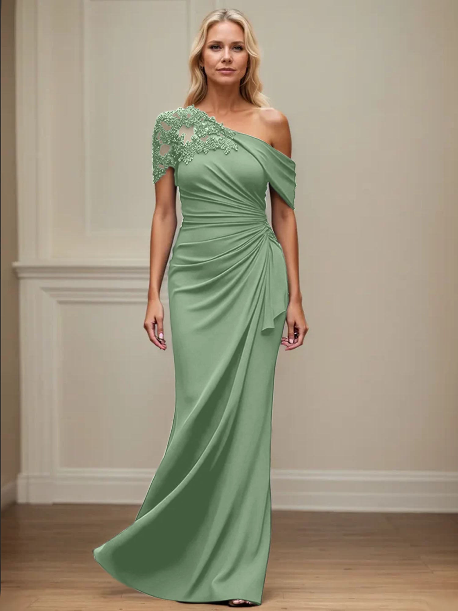 Mermaid Asymmetrical Mother of the Bride Dress with Appliques