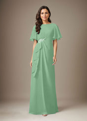 Dark Navy Sheath Beaded Chiffon Dress