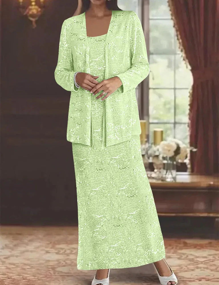 Chiffon Mother of the Bride Dresses with Sequins & Jacket