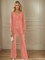 Chiffon Mother of the Bride Pantsuits with Jacket