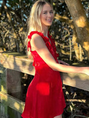 Satin Homecoming Dress Short Cocktail Dress with Ruffles