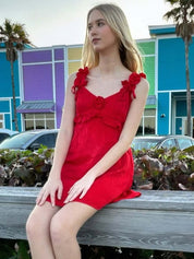 Satin Homecoming Dress Short Cocktail Dress with Ruffles