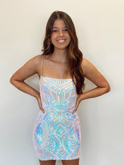 Sequin Spaghetti Straps Bodycon Homecoming Dress