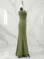 Sheath/Column Off the Shoulder Sleeveless Satin Mother of the Bride Dress