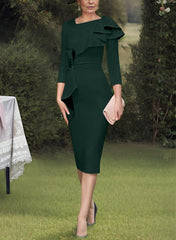 Sheath/Column Scoop Mother of the Bride Dresses with Ruffles