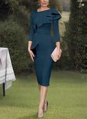Sheath/Column Scoop Mother of the Bride Dresses with Ruffles