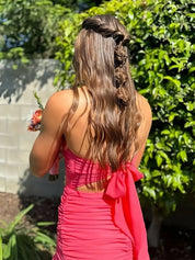 Sheath Strapless Short Homecoming Dress with Ruffles