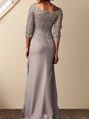 Sheath/Column Scoop Floor-Length Mother of the Bride Dresses