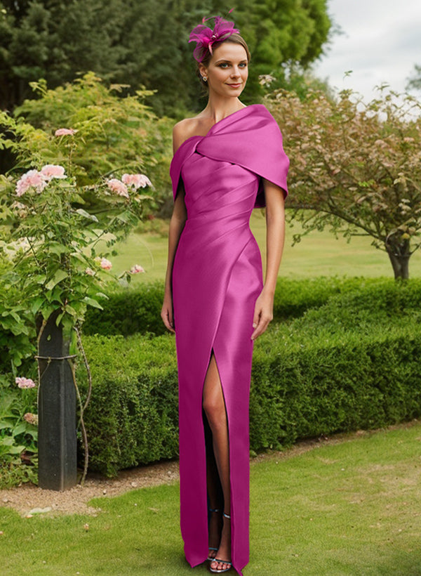 Column One-Shoulder Floor-Length Mother of the Bride Dresses