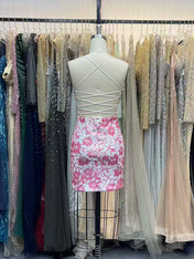 Sheath Spaghetti Straps Sequins Short Homecoming Dress