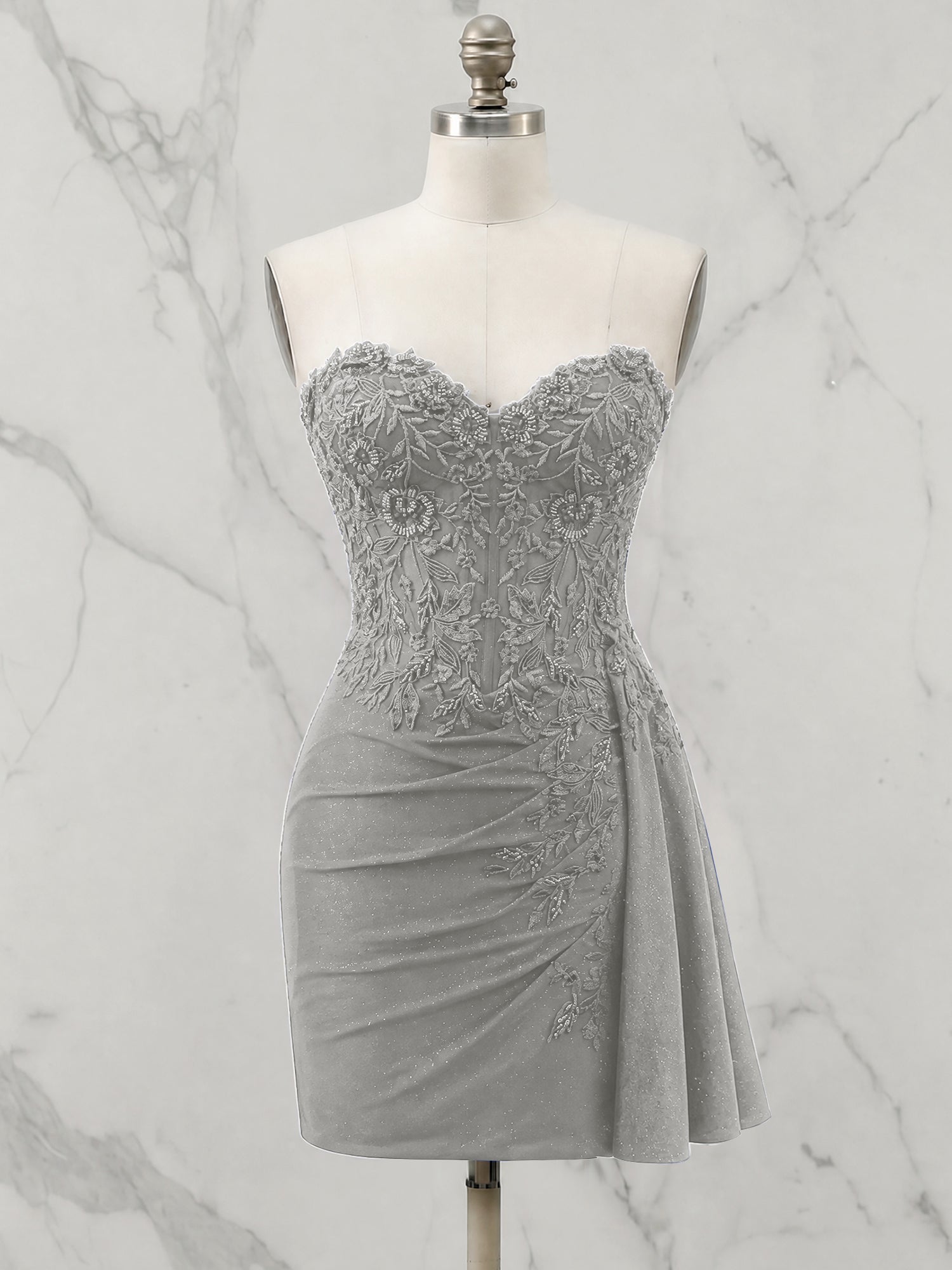 Strapless Sweetheart Draped Mini Homecoming Dress