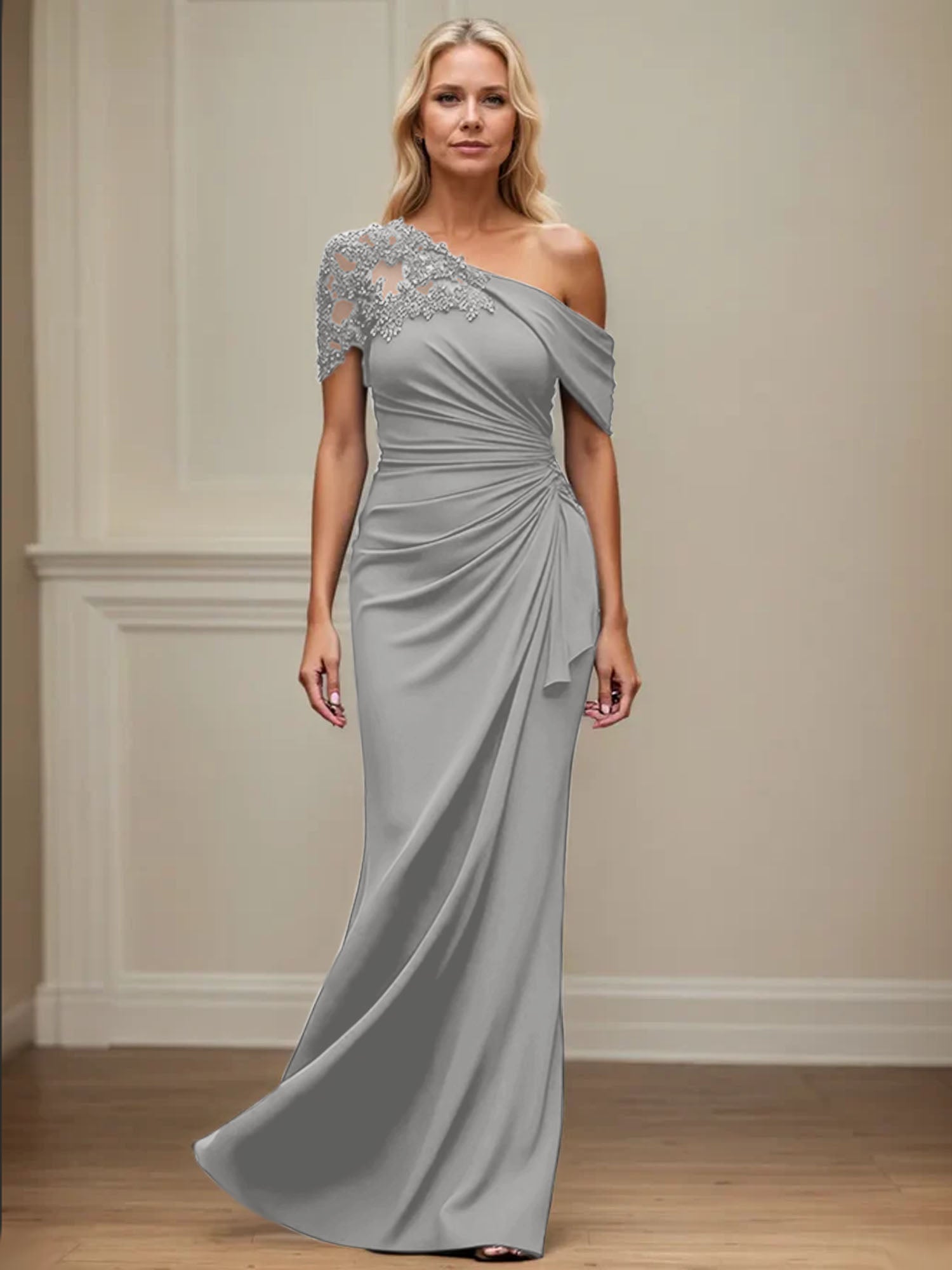 Mermaid Asymmetrical Mother of the Bride Dress with Appliques