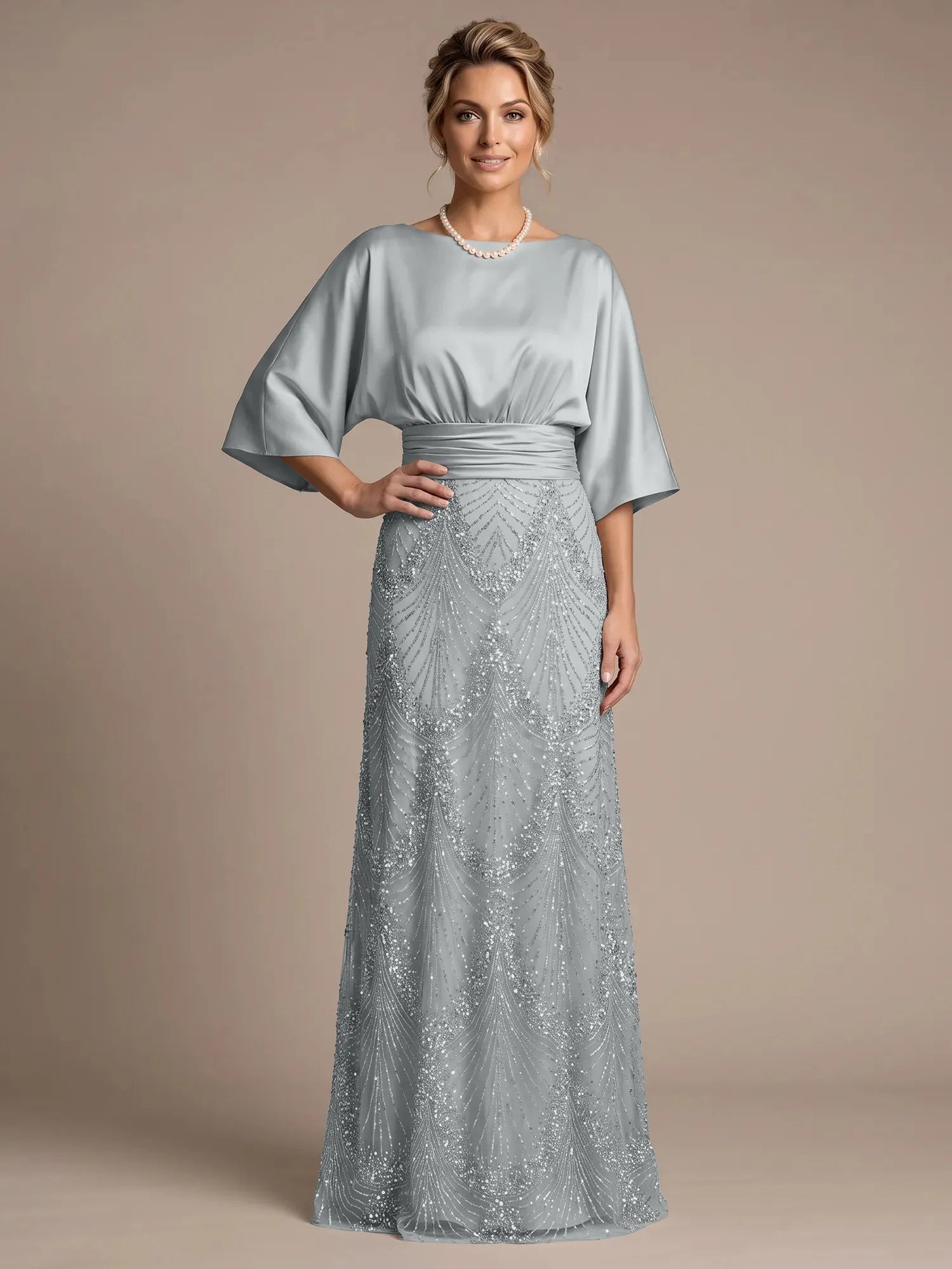 4 Batwing Sleeves Mother of The Bride Dresses