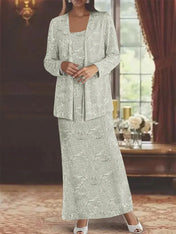 Chiffon Mother of the Bride Dresses with Sequins & Jacket