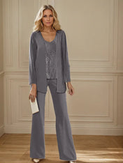 Chiffon Mother of the Bride Pantsuits with Jacket