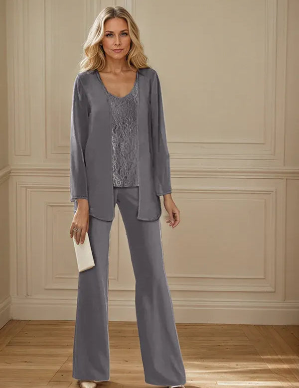 Chiffon Mother of the Bride Pantsuits with Jacket