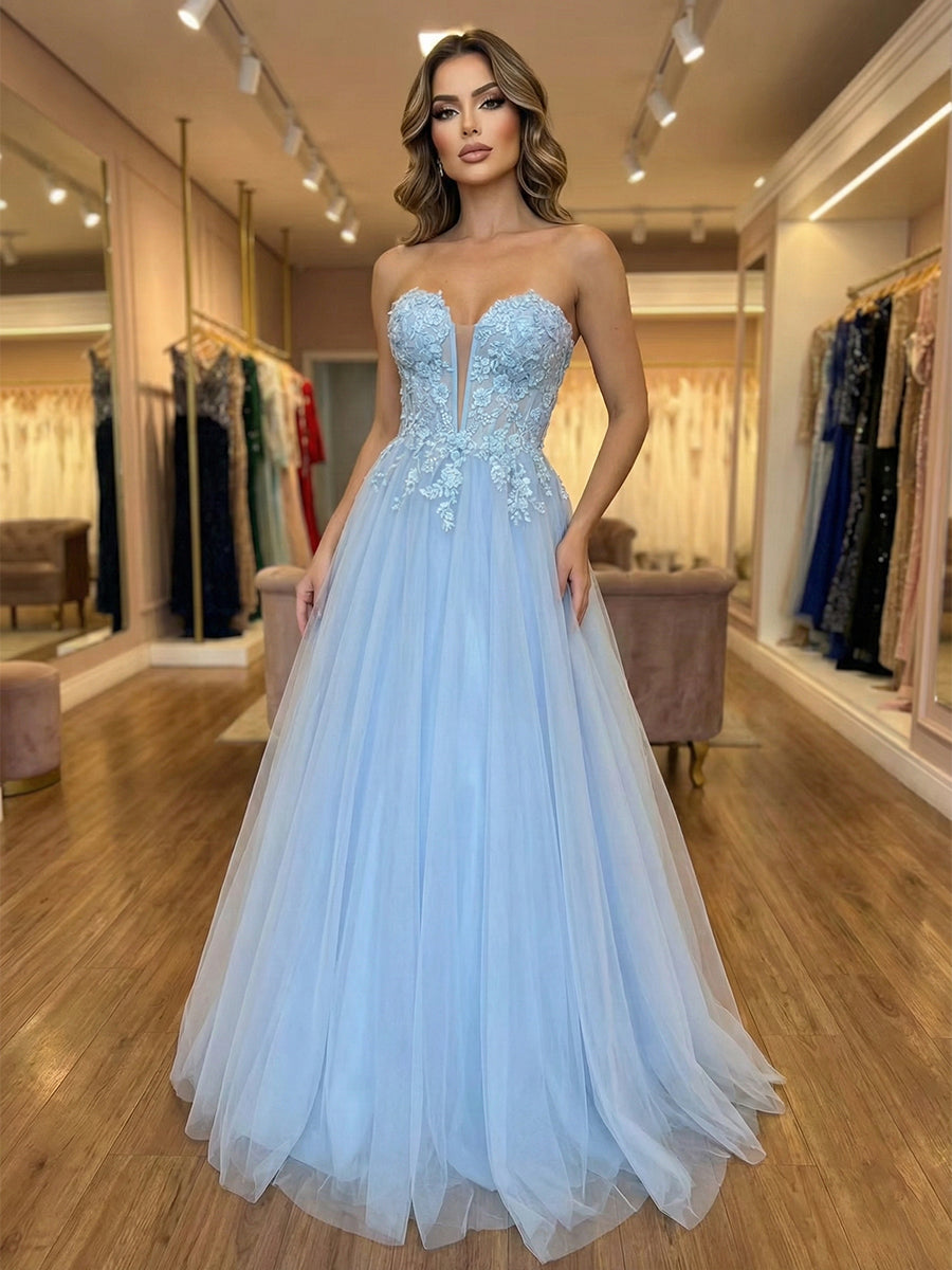 SkyBlueFloralLaceAppliqueStraplessTullePromDress_1.jpg