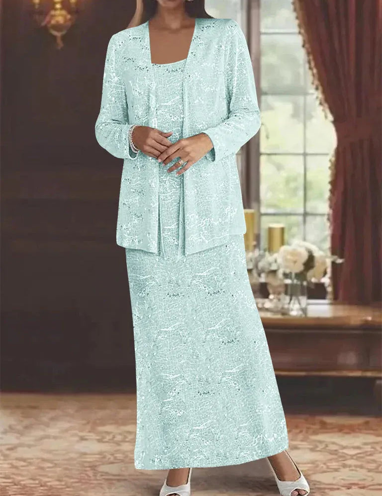 Chiffon Mother of the Bride Dresses with Sequins & Jacket
