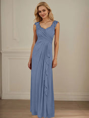 Champagne A-Line Sweetheart Neckline Pleated Mesh Dress