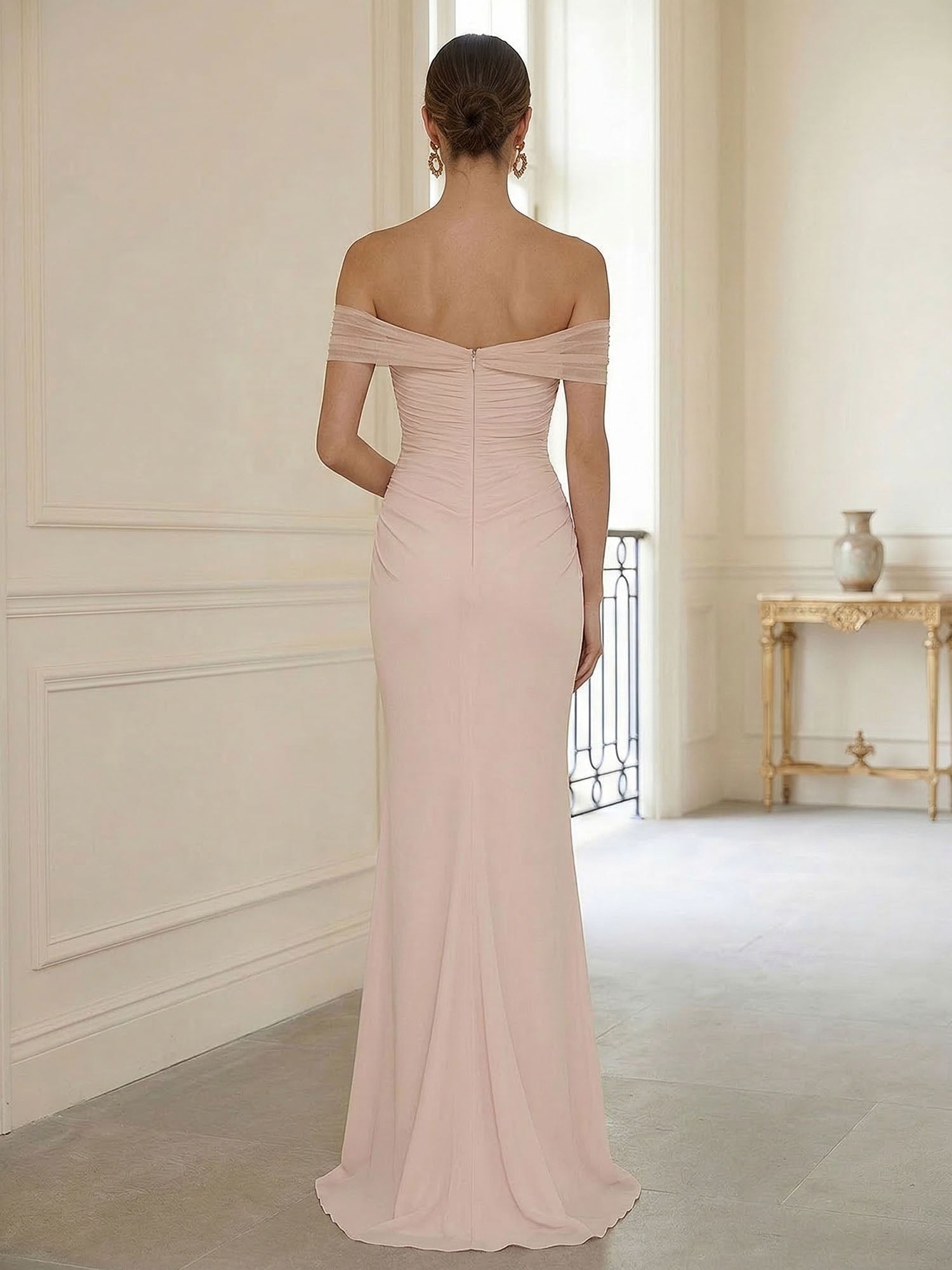SophisticatedBlushPinkAsymmetricalRuchedMaxiDressEveningGown_1.jpg