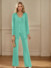 Chiffon Mother of the Bride Pantsuits with Jacket