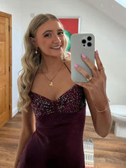 Spaghetti Straps Lace Up Satin Short Homecoming Dress