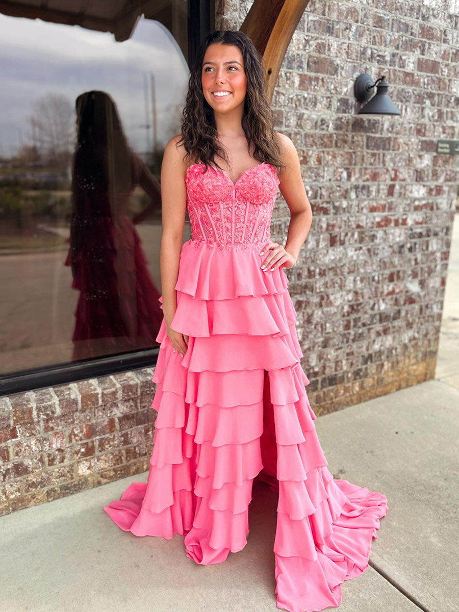 SparklyCoralSweetheartRuffledTieredLongPromDresswithSlit_2.jpg