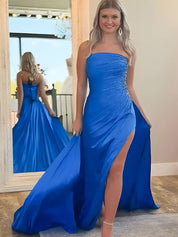 Sparkly Strapless Mermaid Beaded Long Prom Dress with Cape