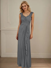 Champagne A-Line Sweetheart Neckline Pleated Mesh Dress