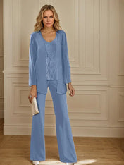 Chiffon Mother of the Bride Pantsuits with Jacket