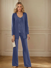 Chiffon Mother of the Bride Pantsuits with Jacket