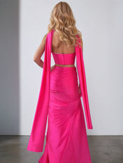 Strapless Mermaid Long Corset Prom Dress with Slit