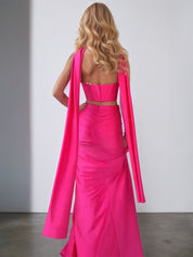 Strapless Mermaid Long Corset Prom Dress with Slit