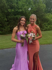 Strapless Mermaid Ruffle Long Prom Dress with Slit