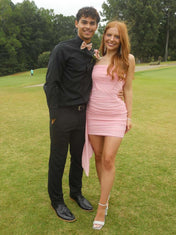 Strapless Ruched Bodycon Short Homecoming Dress With Shawl