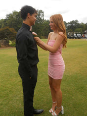 Strapless Ruched Bodycon Short Homecoming Dress With Shawl