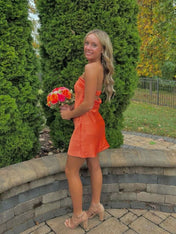 Strapless Satin A-line Short Homecoming Dress