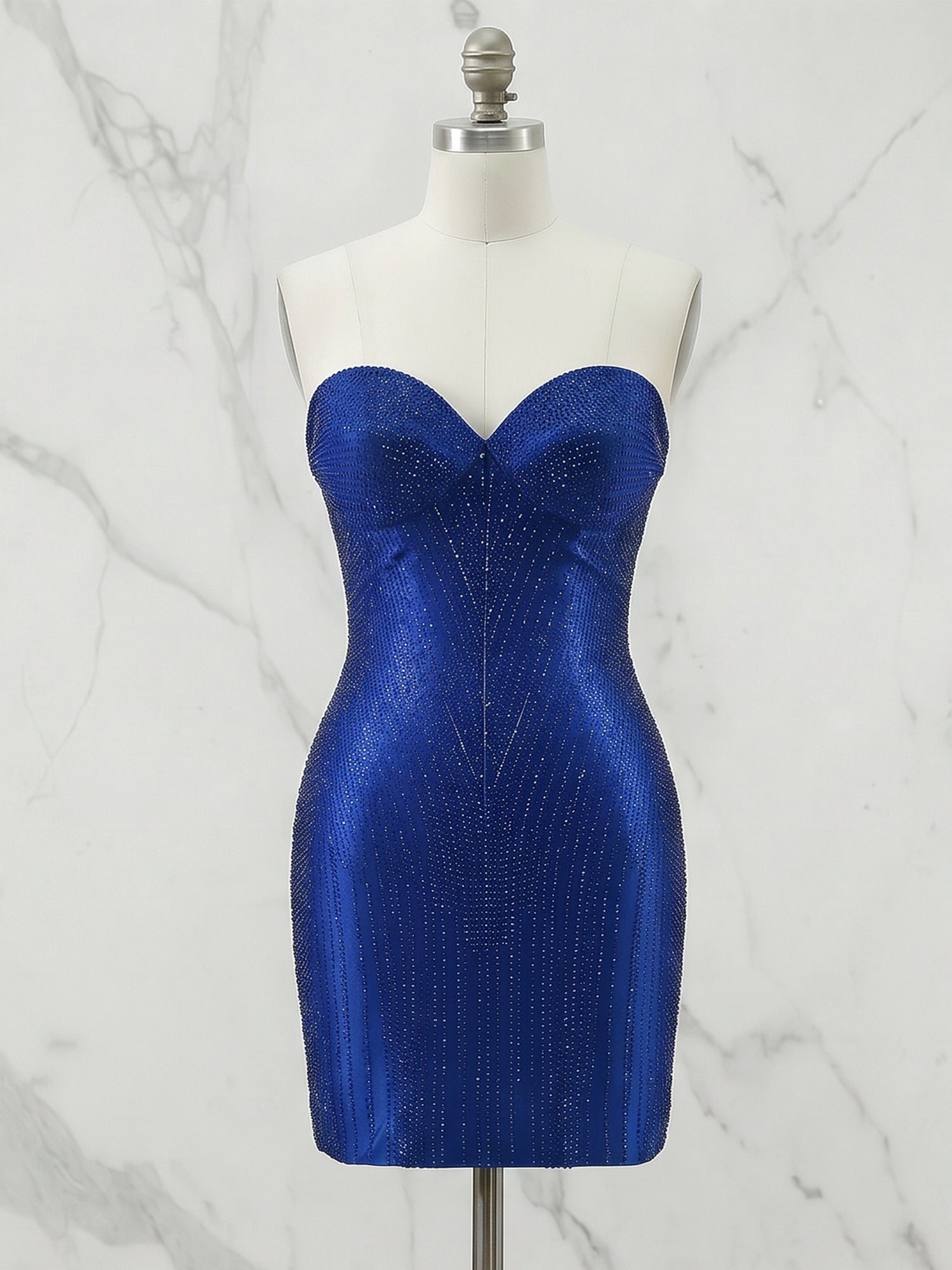 Strapless Sweetheart Neck Sequin Bodycon Mini Dress Homecoming Dresses