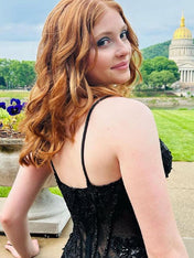 Green Mermaid Spaghetti Straps Bodice Long Prom Dress with Beads