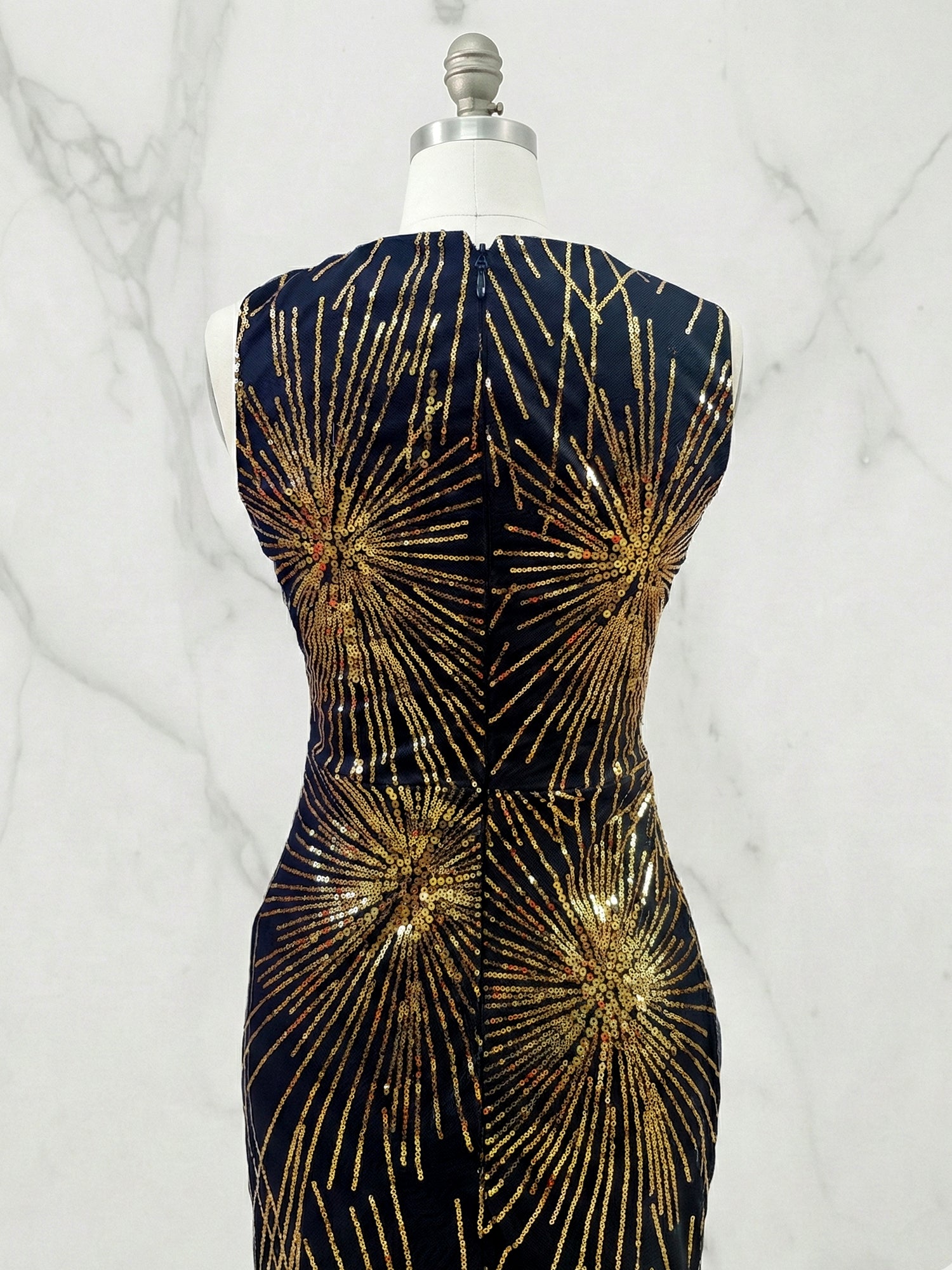 Stunning Black Off-the-Shoulder Starburst Sequin Mermaid Prom Dress