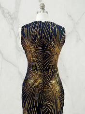 Stunning Black Off-the-Shoulder Starburst Sequin Mermaid Prom Dress