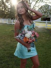 Sweetheart Open Back Chest Short Homecoming Dress