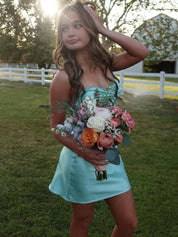 Sweetheart Open Back Chest Short Homecoming Dress